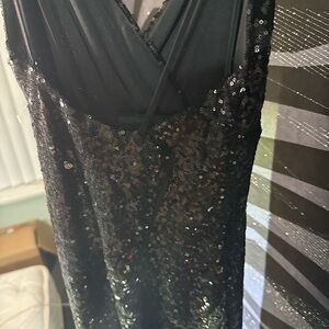 Banjul Shimmering Black Sequin night gown